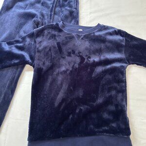 Joe Fresh Kids Faux Fur Lounge Set Sweatshirt + Joggers L/G (10–12) Navy